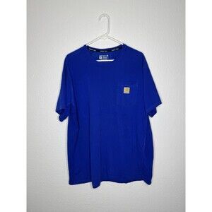 Carhartt Force T-Shirt Mens XL Blue Relaxed Fit Pocket Crew Neck Workwear